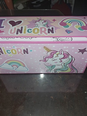 I Love Unicorn art supplies case, 42 pieces