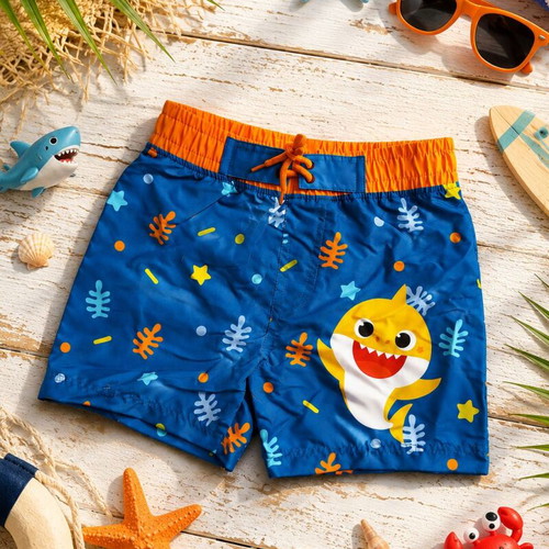 Baby Shark Swim Shorts new, size 6Y, blue and orange