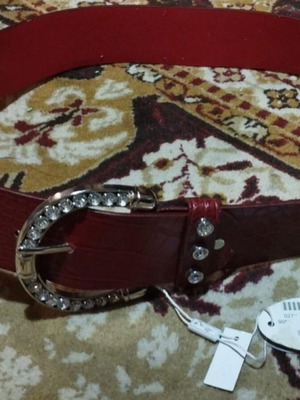 Women's belt red new, length about 116 cm