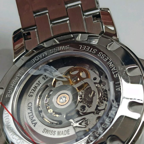 Optima Stobli Skeleton Swiss Automatic Watch new