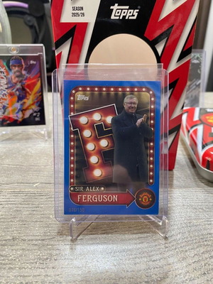 Sir Alex Ferguson Blue Card Panini Topps 2025 Manchester United Collectors New