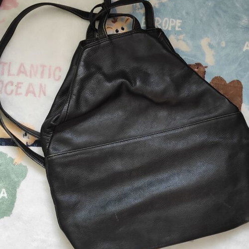 Marks & Spencer leather backpack used, black