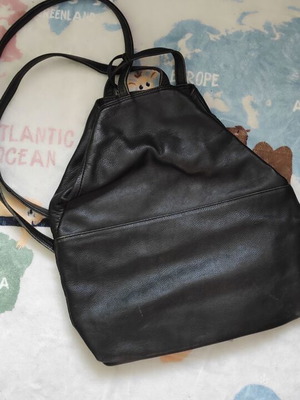 Marks & Spencer leather backpack used, black