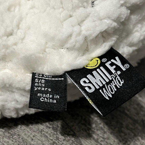 Smiley knitted hat used with sherpa lining