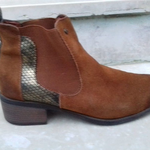Bella ankle boots used, brown suede leather, size 38, low heel