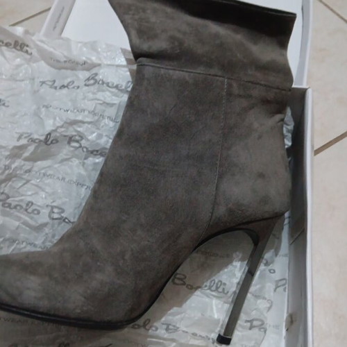 Velvet ankle boots, grey, size 37