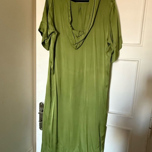 Caftan dress green olive with hood Bsb size L used