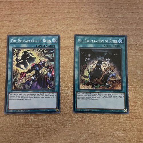 Yu-Gi-Oh! Pre Preparation of Rites Cards new