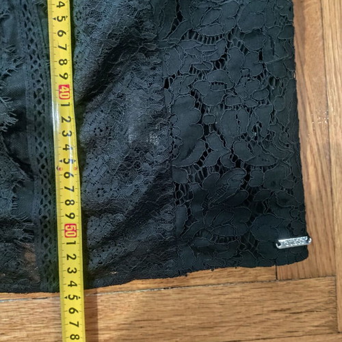 Guess Black Blouse S/M Like New With Transparent Sleeves