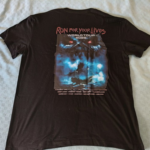 Iron Maiden Run For Your Lives 2025 μπλούζα καινούργια, μαύρο, μέγεθος L