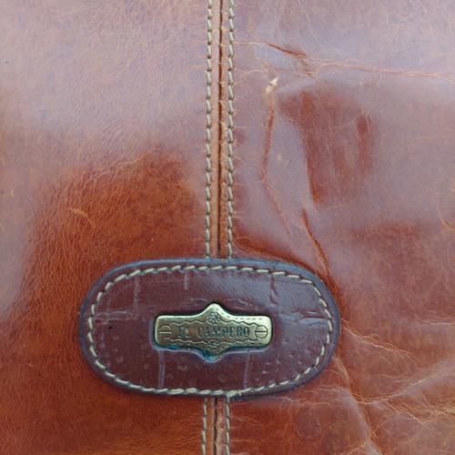 El Campero vintage leather shoulder bag brown like new