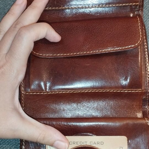 Esse Kappa men's leather wallet, brown, vintage style
