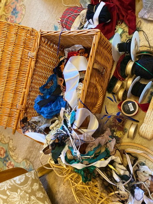 Καλάθι με υλικά ραπτικής μεταχειρισμένα, Fortnum & Mason Λονδίνο