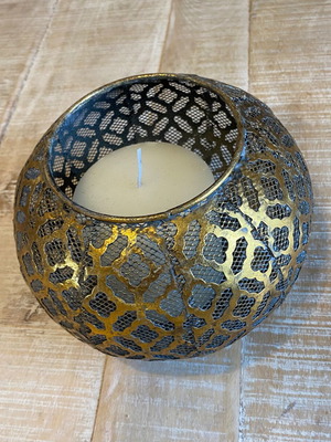Sia metal candle holder gold new with Byzantine designs