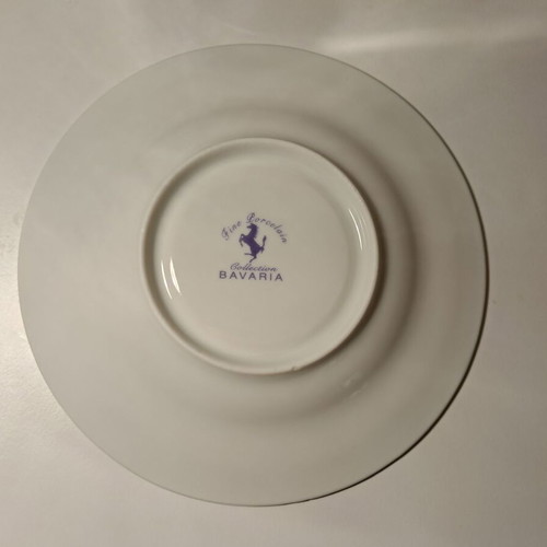 Vintage porcelain tea saucers set of 6, diameter 13.5 cm, new