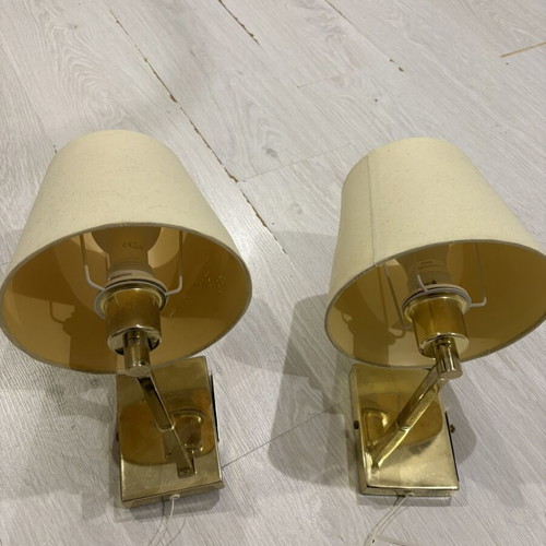 Wall lights used with lampshades, lampshades have wear