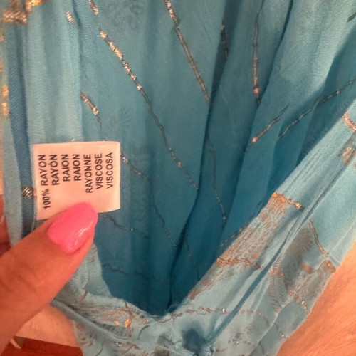 Blue long dress with gold details like new