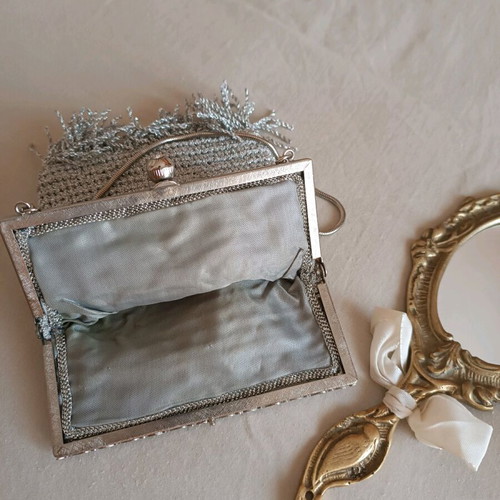 Vintage handmade bag silver like new without wear