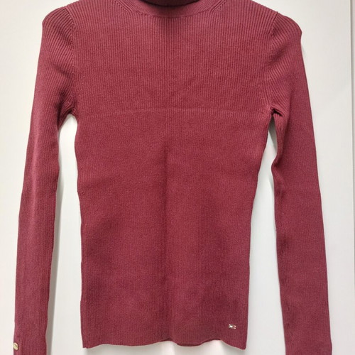 Tommy Hilfiger knitted turtleneck sweater, size S, burgundy