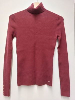 Tommy Hilfiger knitted turtleneck sweater, size S, burgundy