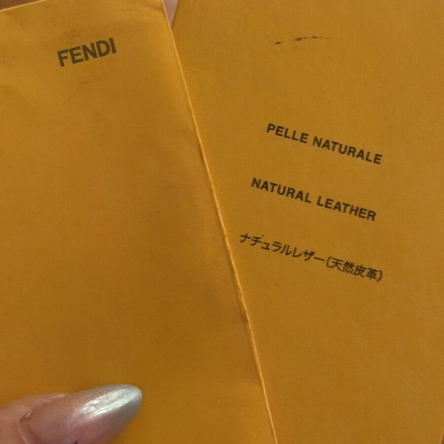 Fendi Baguette leather bag, beige and black with gold FF clasp