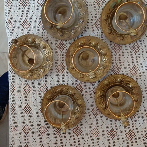 Tea Glasses Set of 6 from Constantinople like new with saucers and spoons