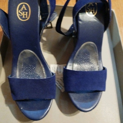 Ash women's leather sandals used, blue, size 37