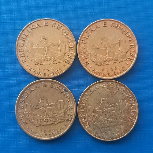 Albania 10 Leke Coins Set 1996-2000-2013-2023 Like New