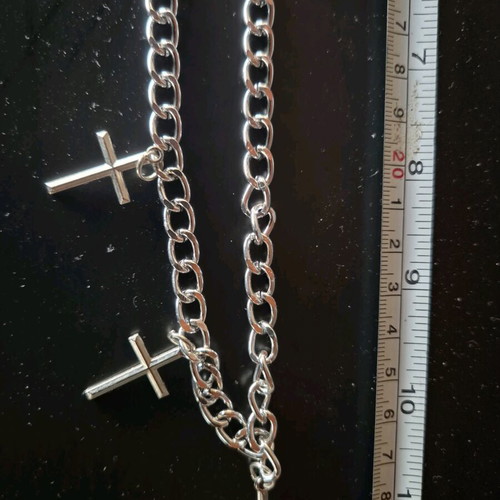 Wallet Chain with 3 Crosses 30cm like new metal