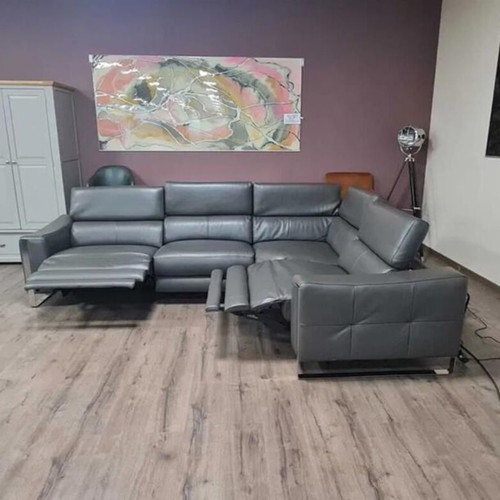 Torres designer gray corner sofa with electric relax mechanism new