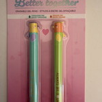 Legami Better Together Set of 2 Erasable Gel Pens Orange and Turquoise Ink