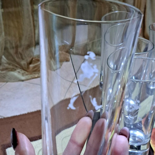 Jonnie Walker 6 tall glasses new, heavy glass