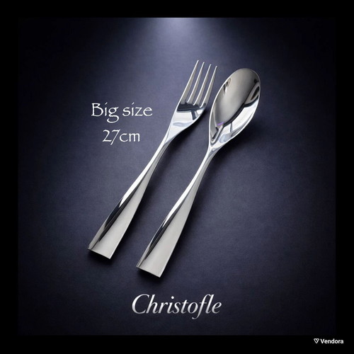 Christofle spoon and fork set 27cm silver plated new