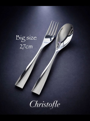 Christofle spoon and fork set 27cm silver plated new