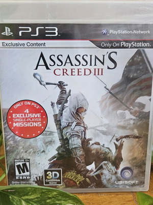 Assassin's Creed III παιχνίδι PS3 καινούργιο, εργοστασιακά σφραγισμένο, αμερικανική έκδοση