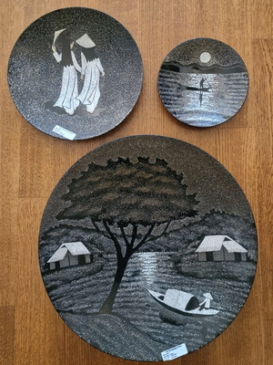 Vietnamese lacquerware decorative plates new