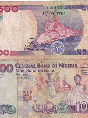 Nigerian banknotes used