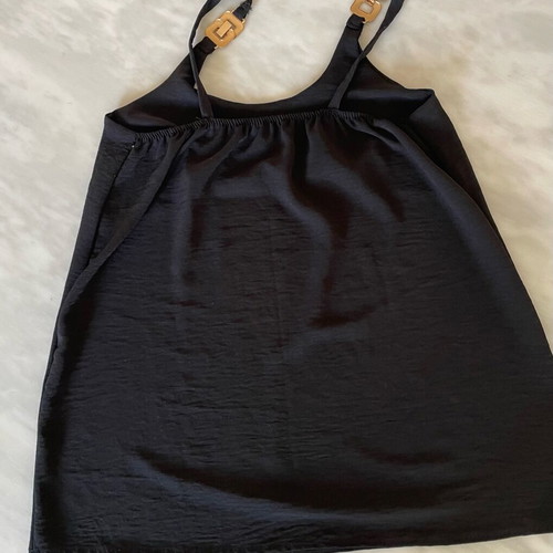 Pack of three shirts like new, two black and one semi-transparent sand color