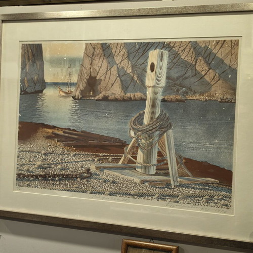 Grammatopoulos Aegean Signed Silk Screen Print like new