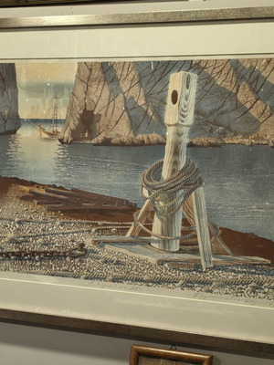 Grammatopoulos Aegean Signed Silk Screen Print like new