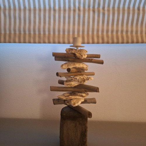 SIA Driftwood Candle Holder with Natural Shells new, unique handmade