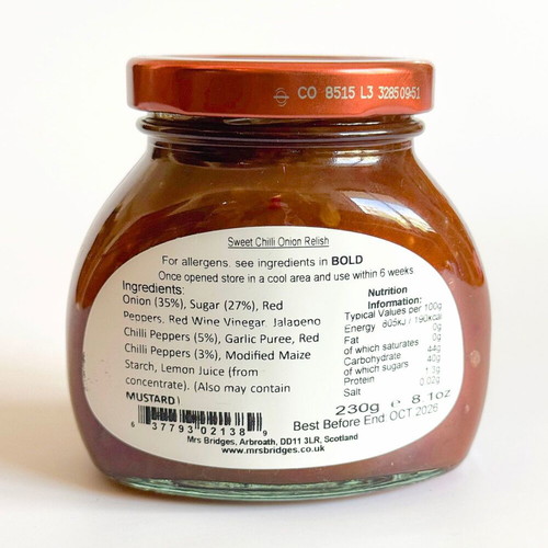 Mrs Bridges Relish Sweet Chili Jalapeno and Onion Sauce new