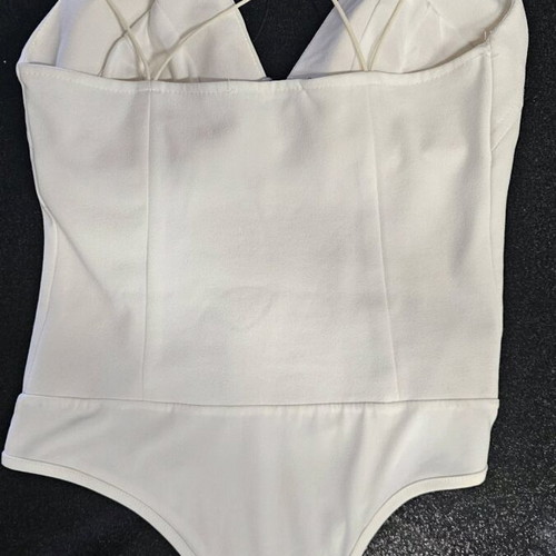 Bodysuit new small/medium white with padding and crisscross straps