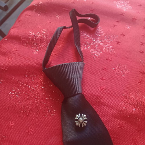 Unisex Black Tie with Metallic Crosses like new