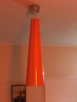 Φωτιστικά σαλονοτραπεζαριών μεταχειρισμένα, σετ 2, γυάλινα, πορτοκαλί φως