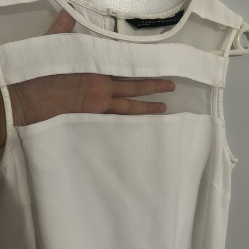 Zara blouse small with transparency like new, white