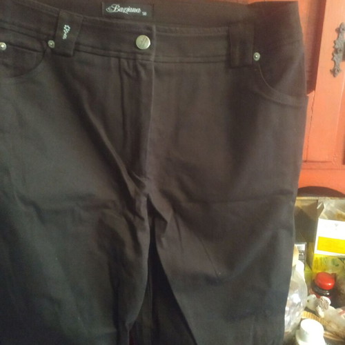 Women's pants new, winter cotton with lycra, size 50, dark purple