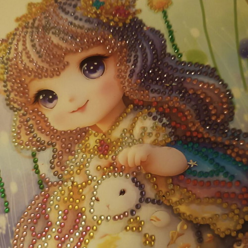 Children's painting with rhinestones new, 25x25 cm