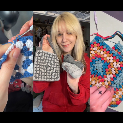 Handmade Crochet Mini Tote Bag made to order, cotton blend