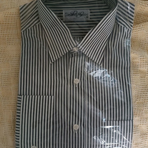 Giannopoulos long-sleeve shirt size M new, black and white